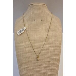 Fyb Sterling Silver Initial B Gold & Silver Tone Identity Necklace 16" New